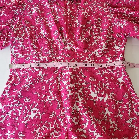 J. Crew Collection Puff Sleeve V Neck Maxi Dress Drapey Floral Pink Sz 8 Easter - Picture 10 of 15